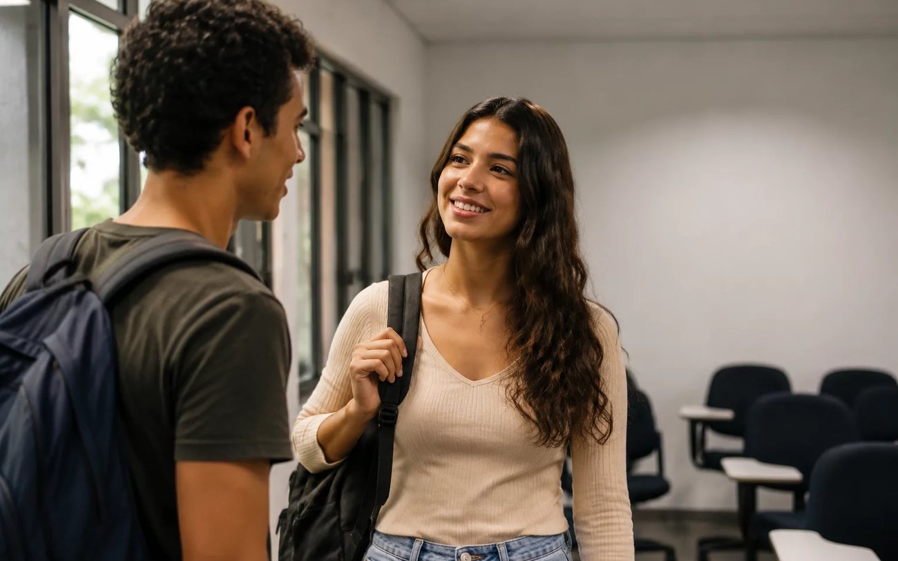 Pequeno grupo com folhas impressas na mão, sentado em volta da mesa de reunião